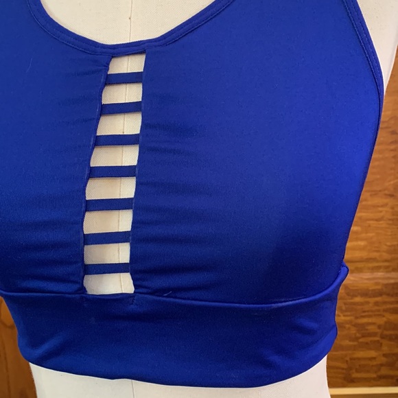 Victoria’s Secret Victoria Sport | Blue Braided Middle Support Racerback Bra - Picture 2 of 10